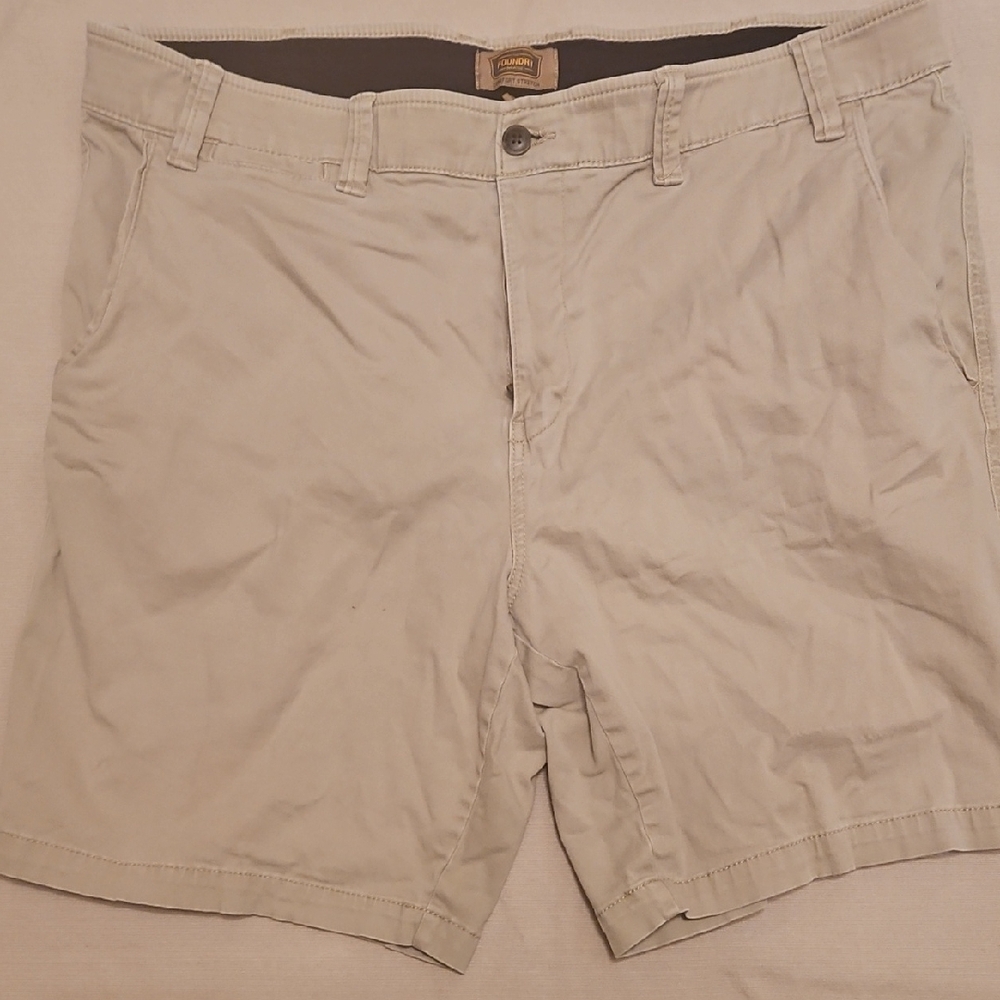 The Foundry Supply Co Tan Flat Front Shorts